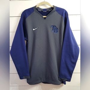 Nike Tampa Bay Rays Sweatshirt Mens Large Dri Fit Therma Pullover Baseball NKA6